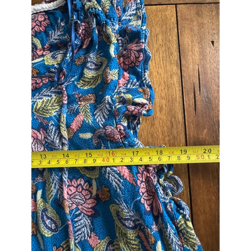 Knox Rose Boho Floral Rayon Tie Front Women’s Blouse Top Size L - Picture 8 of 11